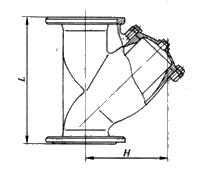 Lv41—16T型黄铜法兰过滤器外形图.png